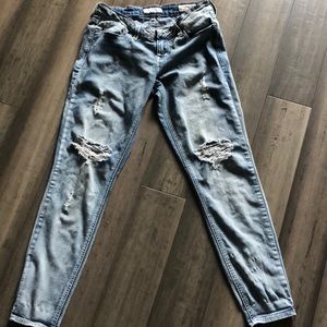 Guess low-rise distressed skinny jeans